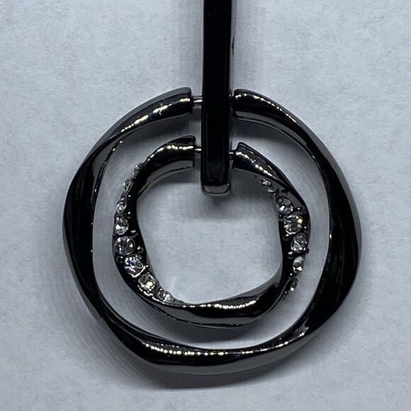 Alfani Hematite-Tone Pavé Multi-Circle Pendant Necklace, 36" + 2" MSRP$39 CP521 - Picture 2 of 4